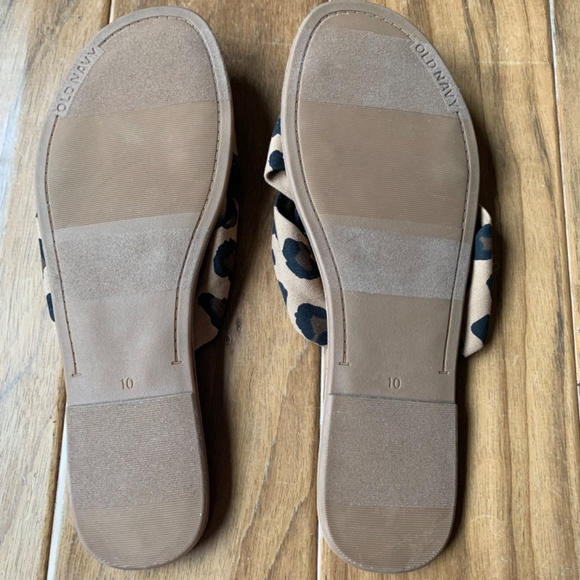 NEW! Unworn Leopard Print Knot Slide Sandals Neutral Casual Summer Women Size 10 - Picture 11 of 13